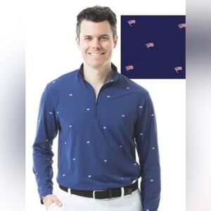 Men’s SanSoleil SolTek Ice Long Sleeve Mock - Flag Day Shirt Size XL